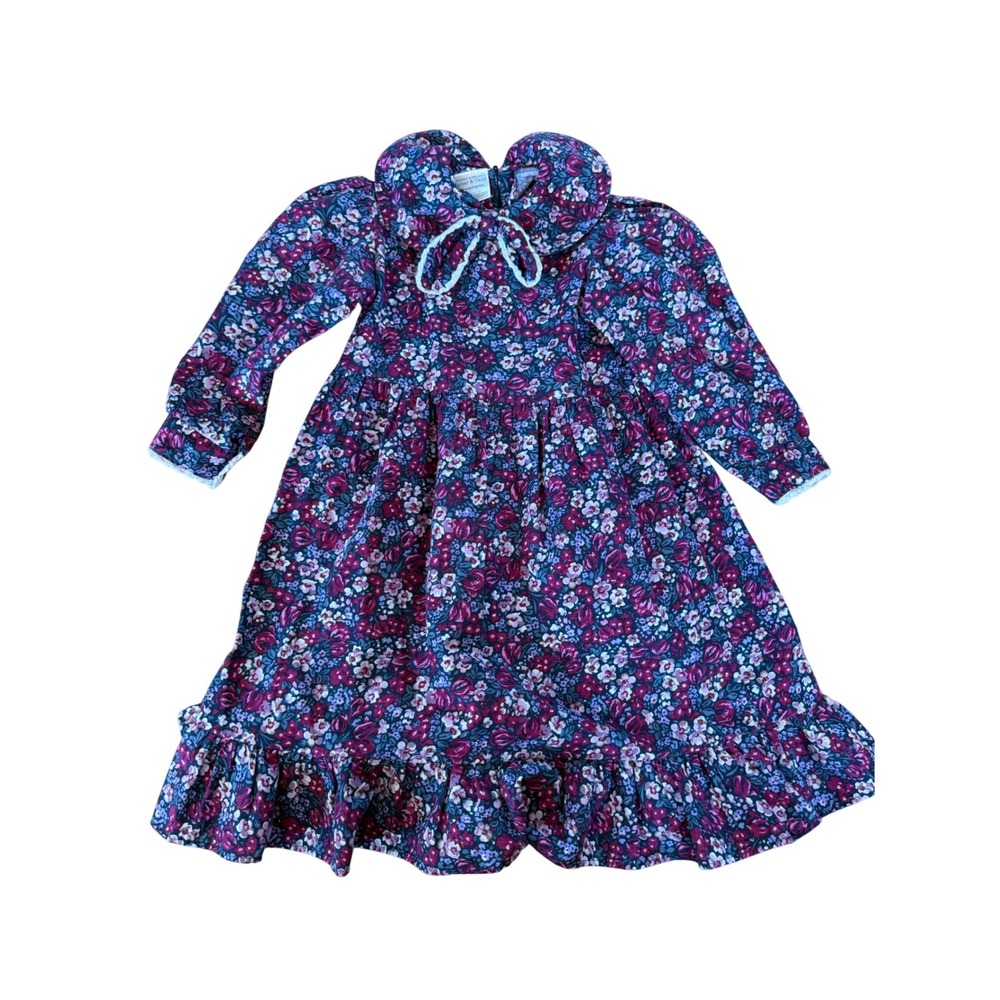 Vintage 90s Laura Ashley mother & child purple and pink floral toddler dress